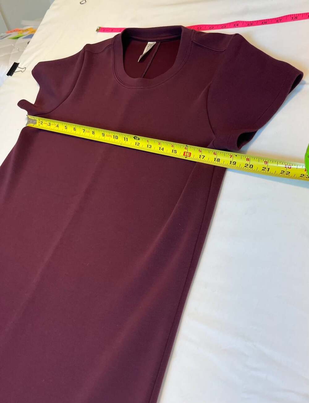 Spanx Airessentials Dres- Burgundy Short Sleeve Midi